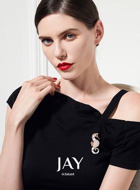 JAY欧美复古风海马胸针长辈礼物