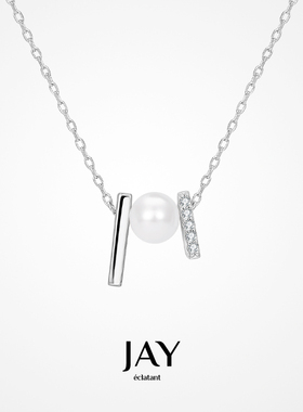 JAY小银条淡水珍珠925银项链