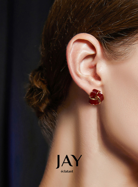 JAY复古港风耳钉耳饰女