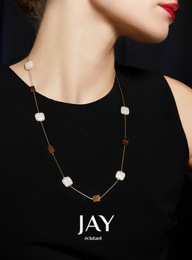 JAY复古几何毛衣链秋冬百搭