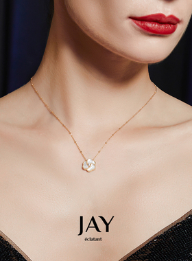JAY法式优雅花朵项链女