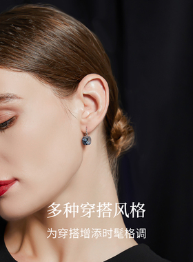 JAY方糖复古耳环蓝色紫色耳钉