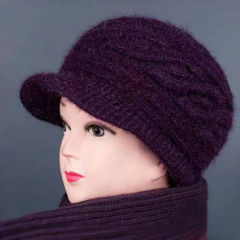 秋冬季贝雷帽女士中老年妈妈帽加绒加厚护耳保暖针织毛线帽子,淘宝优惠券,粉丝福利购,淘宝优惠卷