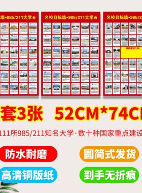 名校目标墙贴激励文化211985布置名牌大学挂图理想指南高考