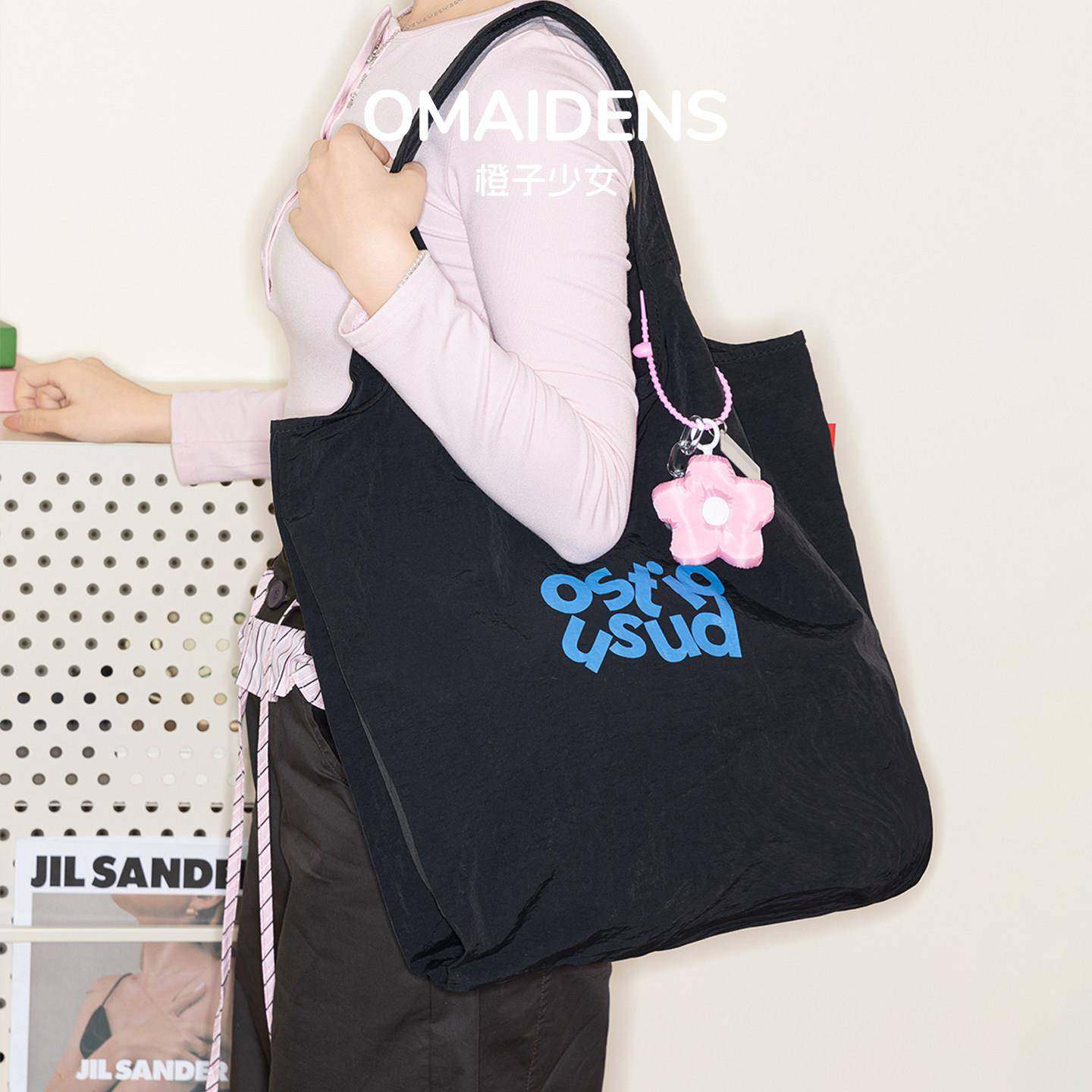 【日本购】简约字母大帆布包大容量托特包女单肩手提包学生通勤,淘宝优惠券,粉丝福利购,淘宝优惠卷