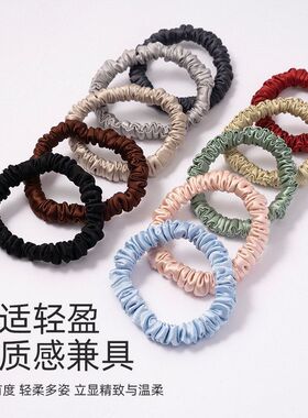 重磅真丝发圈女桑蚕丝小号简约