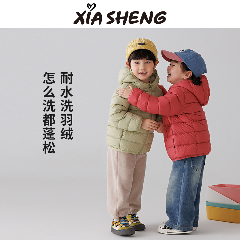 夏生杜邦三防红嘴雁鸭男女童连帽羽绒服儿童保暖秋冬校服搭配神器 - 图3