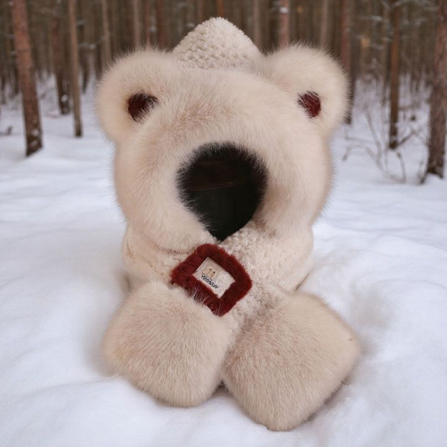 儿童帽子男女童包头帽可爱毛绒狐狸耳朵帽围巾冬季保暖防寒护耳帽,淘宝优惠券,粉丝福利购,淘宝优惠卷