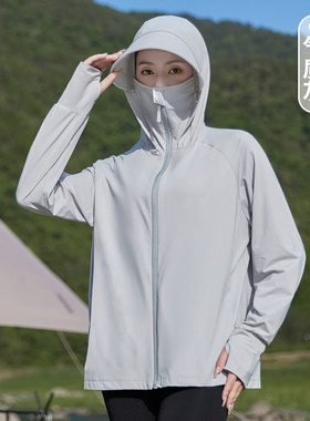 户外防晒帽子女冰丝防晒衣大帽檐
