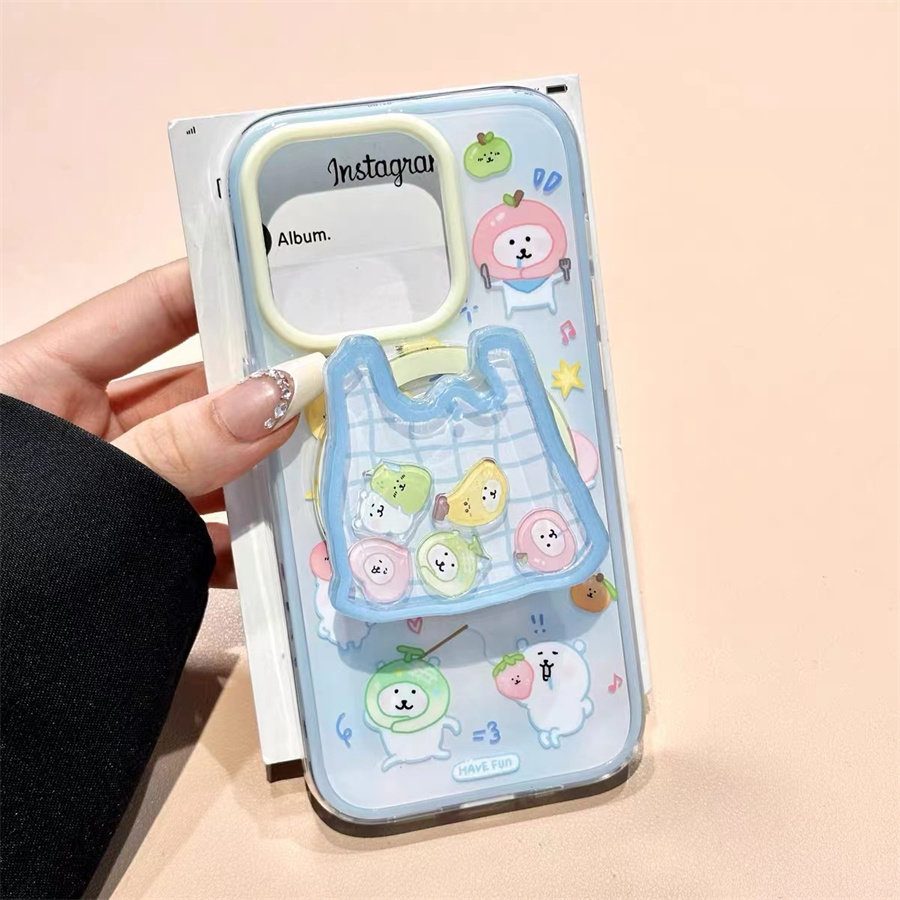 趣味水果小熊磁吸支架适用红米k70手机壳60e/40/50note13pro软11防摔8/9全包turbo3女12/k50游戏增强至尊版小 - 图2