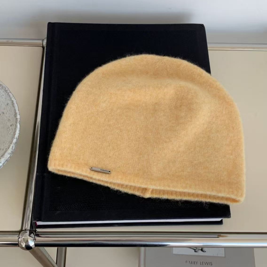 韩国chic纯色小标针织保暖包头帽简约百搭护耳25秋冬冷帽女毛线帽 - 图3