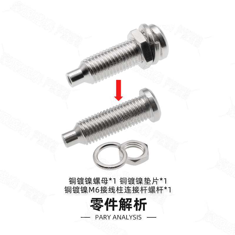 纯铜镀镍4mm香蕉插座 全金属插头座M6六角螺母接线柱插孔面板插座 - 图1