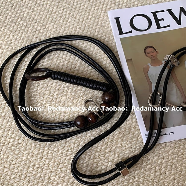 Song Yanfei same style as super long soft leather rope beaded waist chain belt versatile fashion versatile niche clothing accessories chain