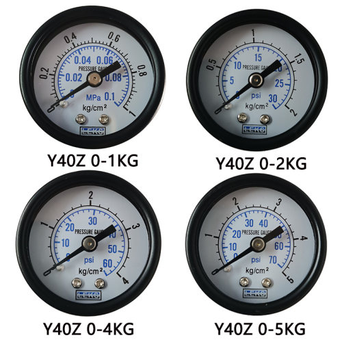 Y40Z Y50Z轴向压力表10KG1MPA真空表-0.1-0MPA空压机气压力表-图1