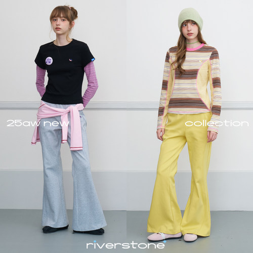 riverstone plus 设计感低腰修身显瘦微喇叭裤春季运动卫裤长裤 - 图1