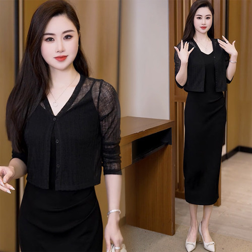 针织开衫配吊带裙的小外搭女夏季新款2026薄款时尚防晒衫外套上衣 - 图0