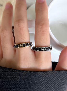 925银锆石十字架复古个性戒指