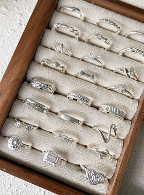 简约白银饰品不掉色戒指