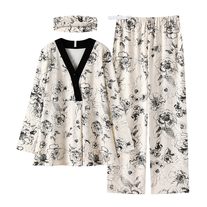 轻奢纯棉带胸垫秋冬月子服产后产妇春秋季孕妇哺乳喂奶睡衣家居服,淘宝优惠券,粉丝福利购,淘宝优惠卷