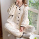 Pure cotton air cotton confinement clothes spring and autumn postpartum autumn and winter style thickened pregnant women pajamas breastfeeding clothes during pregnancy