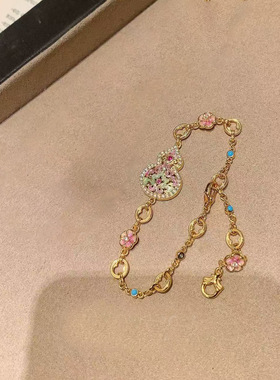 古法金色掐丝錾花蝴蝶葫芦平安锁项链新中式蝴蝶手镯手链