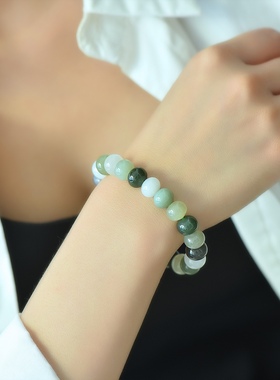 天然和田玉多宝算盘圆珠手串手链女款玉石手串手饰玉坠挂件