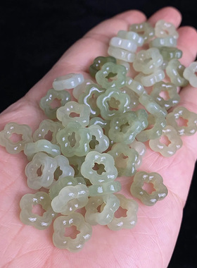天然和田玉梅花五角星手饰吊坠颈饰配饰手串提晴水溜玉石diy配件