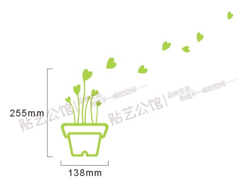 M韩国风格过道墙贴纸玻璃背景床头花草装饰 K-160 Love Virus - 图0