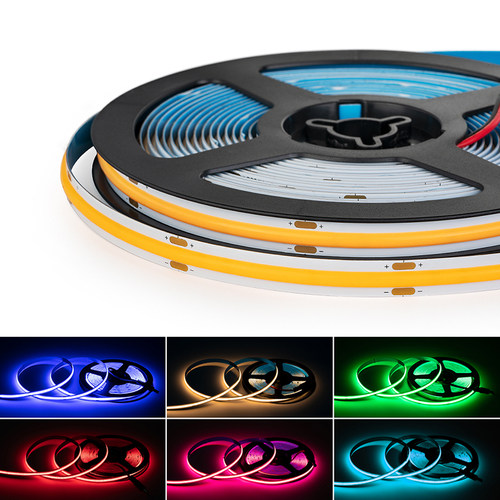 FCOB彩光LED灯带24V均匀无光斑暗区高亮8MM自粘客厅酒柜厨房灯条 - 图3