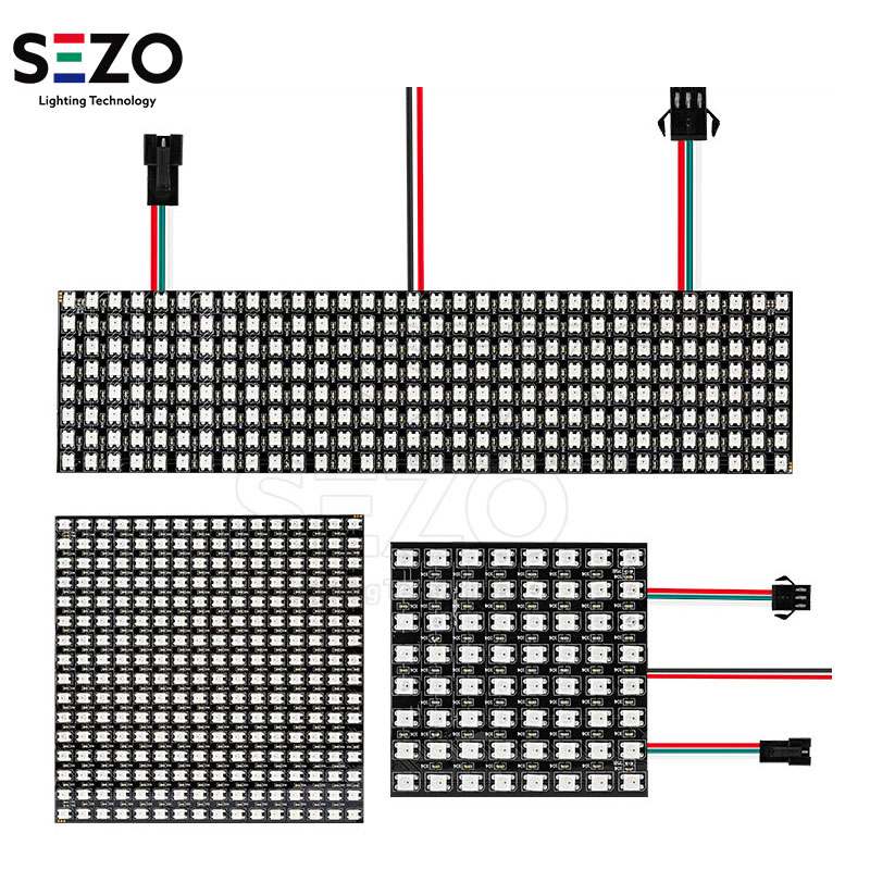 LED幻彩WS2812B全彩RGB贴片8x8 16x16 8x32幻彩可编程5V像素软屏 - 图0