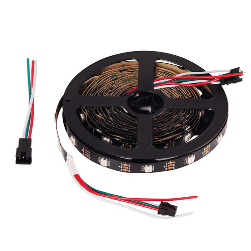 热卖led5V全彩内置IC灯带WS2812B可编程金线铜支架Arduino软灯条 - 图3