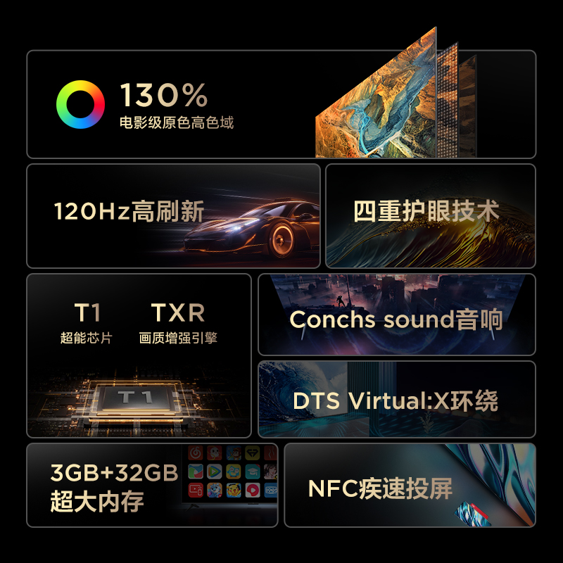 TCL 75V68E Pro 75英寸120Hz高刷高色域4K智能网络液晶平板电视机 - 图0