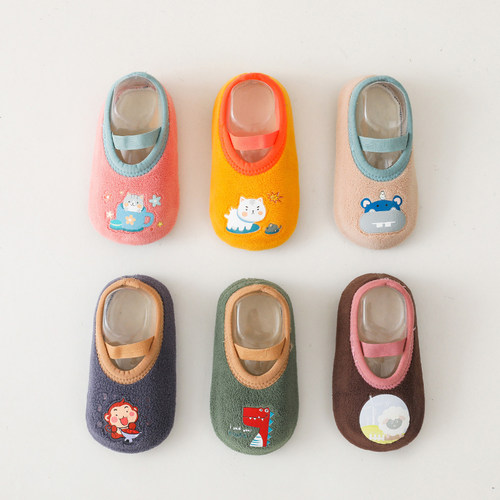 宝宝地板袜秋冬加厚婴儿学步防滑底隔凉软底室内冬季儿童袜套鞋袜 - 图2