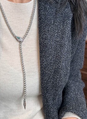 baby施家珍珠灵蛇项链女轻奢小众设计高级感百搭毛衣链本命年