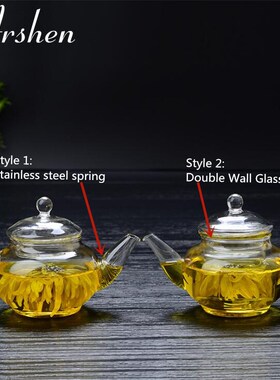 Newest 250ml Filterable Heat-resistant Glass Teapot Double W