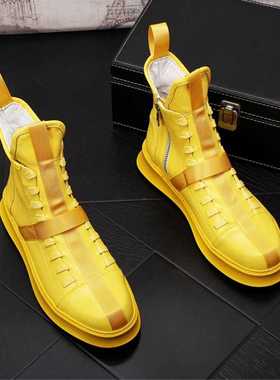 2021 high-top men	s casual shoes platform sports boots me