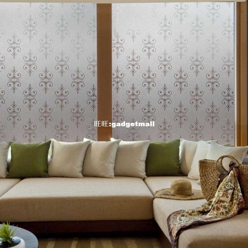 PVC Windows Glass Film 45*200cm Flower Design Opaque Protect - 图0