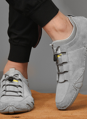 Men	s Sneakers cow suede Leather Men Loafers Shoes Fashio