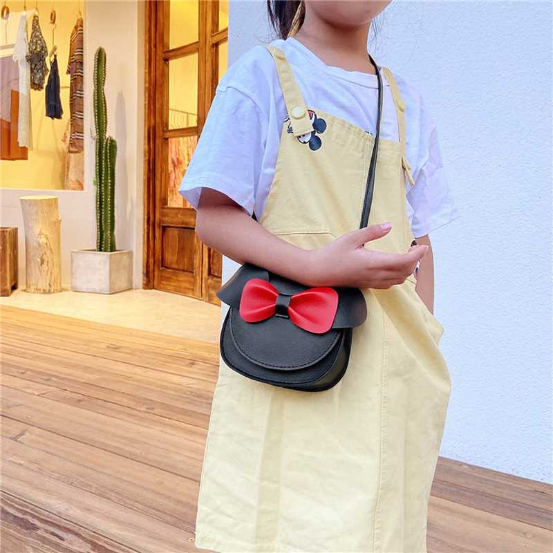 Lovely Bow Leather Coin Purse Children Messenger Bag Mini Sh - 图3