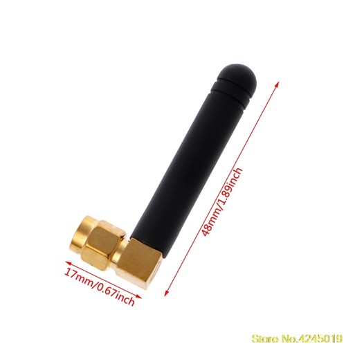433Mhz Antenna With Right Angle Male Connector 2dBi 50mm - 图1
