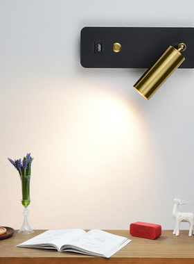 LED Wall Lights With Switch And USB Interface Fashion 7W Whi
