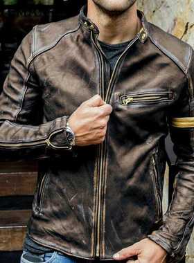 Jacket Men's Fashion Faux Leather Stand Punk Motorcycle