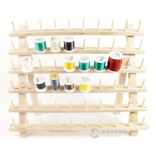 60-reel Folding Wooden Thread Stand Holder Sewing Embroidery-图2