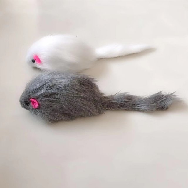 1/2/5Pcs False Mouse Cat Pet Toys Long-haired Tail Mice With - 图3