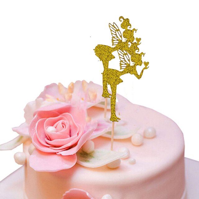 pcs/set Angel Cake Topper Fairy Cake Topper Glitter Paper C - 图3