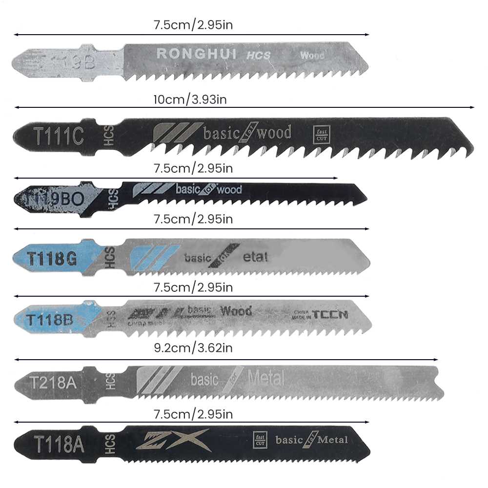 20Pcs Professional Jigsaw Blades Set T-Shaft HCS Assorted Ji-图0