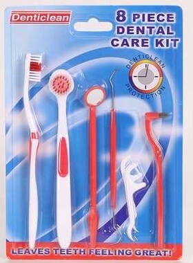 8Pcs/Set PP Dental Care Kit Tooth Brush Dental Flosser Floss