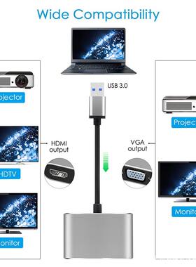 USB .0 To HDMI VGA 1080P Video Cable Adapter Converter 适