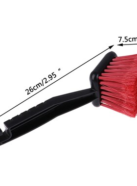 New 1pc Car Wheel Brush Tire Cleaner with Red Bristle + Blac
