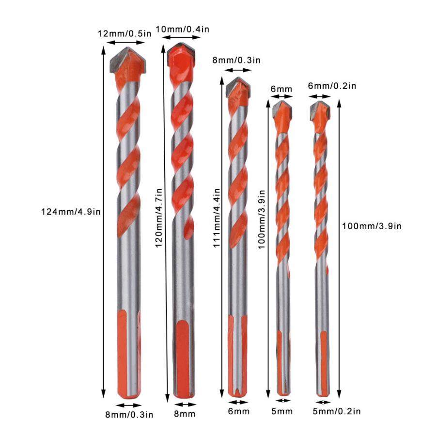 5Pcs Drill Bits High Wear Resistance Alloy Head Drilling Too - 图3